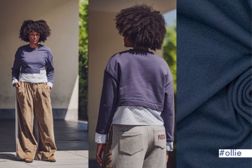 RESTSTÜCK 0,90m !!! - Sweat - jogging brush - dark blue - Fibremood No. 35