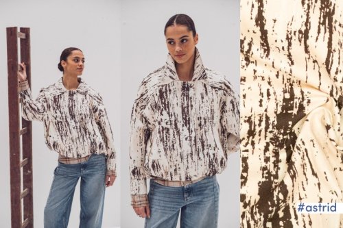 Light Denim Twill - Splash - brown/nude/ecru - Fibremood No. 37