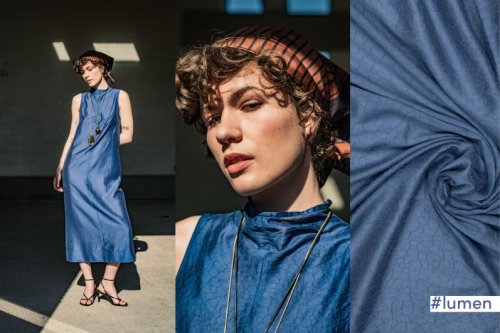 Tencel™ - Crinckle Jacquard - blue - Fibremood No. 38