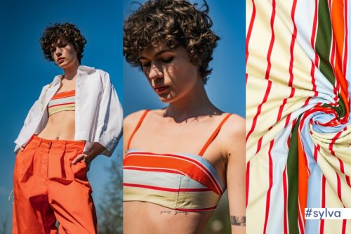 Baumwoll Popeline - stripes - red - Fibremood No. 38