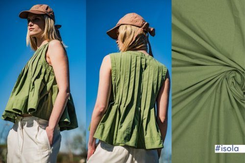 Baumwoll Popeline - stone washed - bright green - Fibremood No. 38