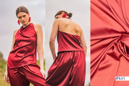 Satinstretch - uni - dark red - Fibremood No. 39