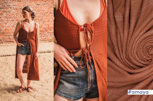 Lochstrick - uni - brown - Fibremood No. 39