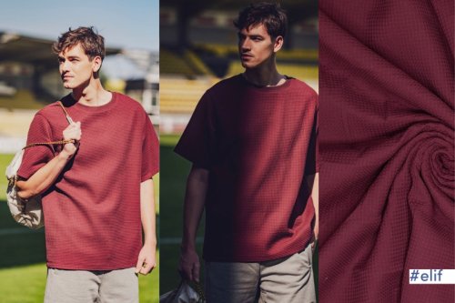 Waffelpique - Baumwolle - aubergine - Fibremood Spezial No. 4