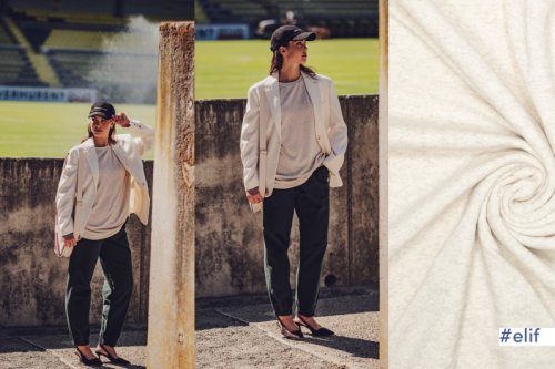 Strickjersey - melange - light grey - Fibremood Spezial No. 4