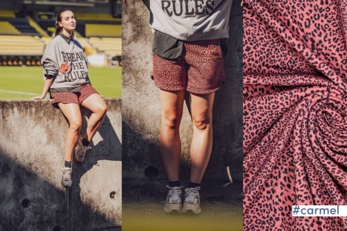 Sweat - recycled heavy jogging - Leopard - red - Fibremood Spezial No. 4