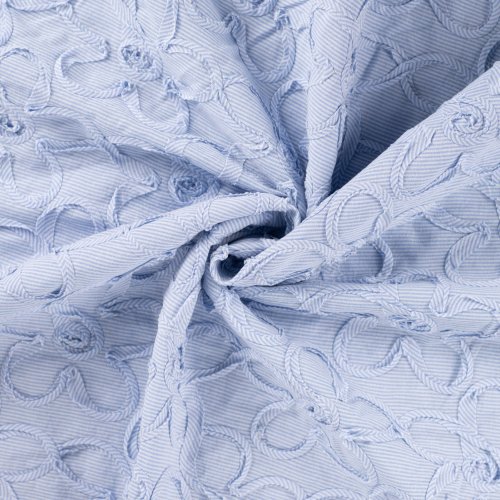 Preview: Baumwollgemisch Webware - Relief Mini Stripe - light blue