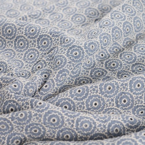 Preview: Baumwoll Webware - Circle - Embroderie - dusty blue