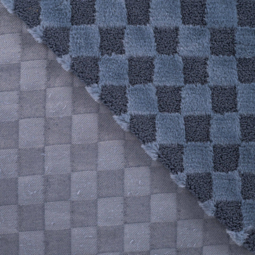 Preview: RESTSTÜCK 0,60m !!! - Fellimitat - Charlie Check - denim