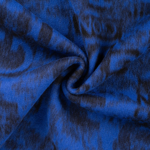 RESTSTÜCK 1,10m !!! - Mantelstoff - Wool brushed - Hida - royal/black