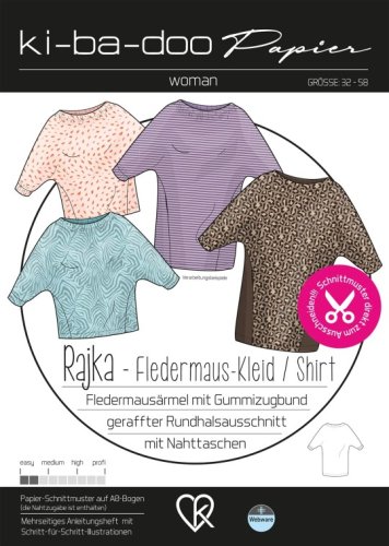 Papierschnittmuster - Rajka - Fledermaus Kleid - Damen - Kibadoo