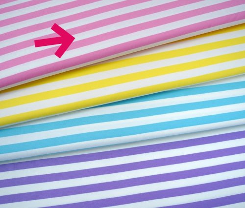 Bio Ringeljersey - A83/A45 - rosa scuro/meringa - Summer Stripes - Hamburger Liebe - Albstoffe