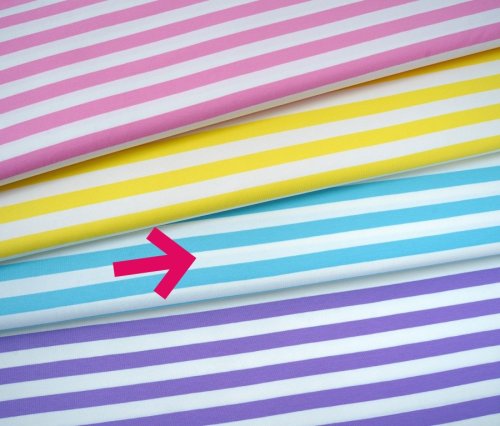 Bio Ringeljersey - A45/A17 - celeste/meringa - Summer Stripes - Hamburger Liebe - Albstoffe