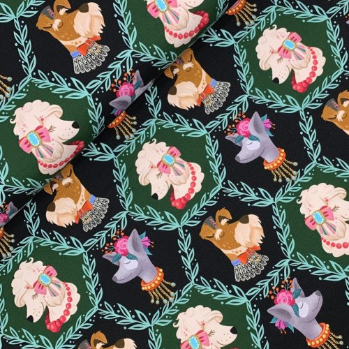 RESTSTÜCK 0,60m !!! - Bio Sweat - Woof - Col. 03 black - Bling Bling - Hamburger Liebe - Albstoffe