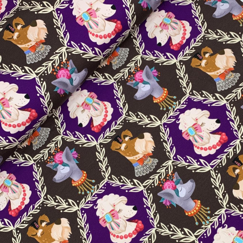 RESTSTÜCK 2,00m !!! - Bio Sweat - Woof - Col. 02 brown - Bling Bling - Hamburger Liebe - Albstoffe