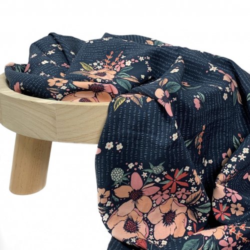 RESTSTÜCK 80cm !!! - Viskose - Floral Keppsakes Night - Woodland Keeper - Art Gallery Fabrics