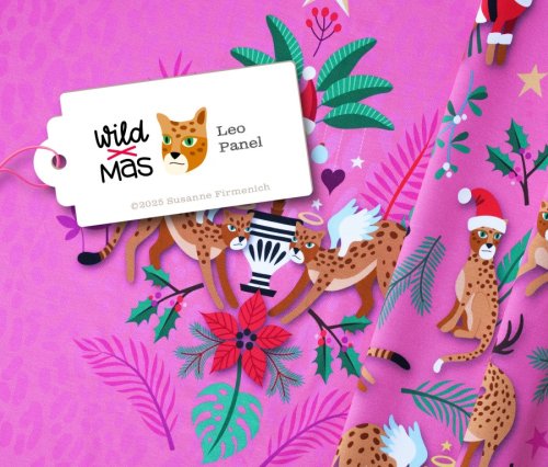 Bio Sweat Panel - Leo - Col. 01 rosa - Wild Xmas - Hamburger Liebe - Albstoffe