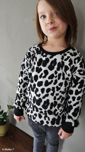Jacquard Jersey - Emily Leo - schwarz/naturweiß