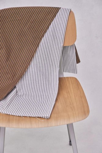 Bio Baumwoll Oxford - Stripe - indigo night/camel - Mind the Maker