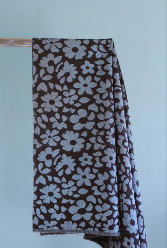 Baumwoll Jacquard - gewebt - Aster Bloom - umber/iced blue - meetMilk