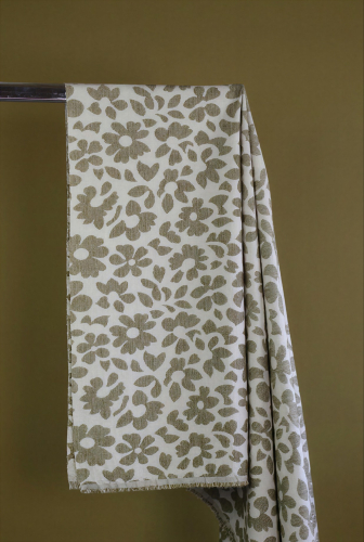 Baumwoll Jacquard - gewebt - Aster Bloom - shell/juniper - meetMilk