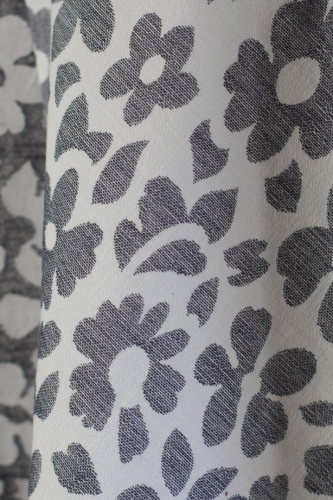Preview: Baumwoll Jacquard - gewebt - Aster Bloom - shell/stormy teal - meetMilk