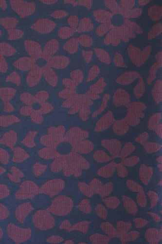 Preview: Baumwoll Jacquard - gewebt - Aster Bloom - pinot/dark navy - meetMilk