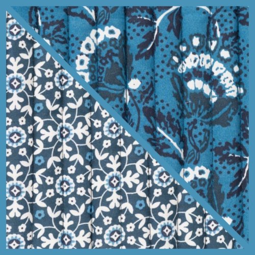 Doubleface Baumwoll Stepper - Caja Flowers - dark navy/blue