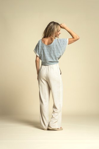 Preview: Baumwoll Webware - Circle - Embroderie - dusty blue