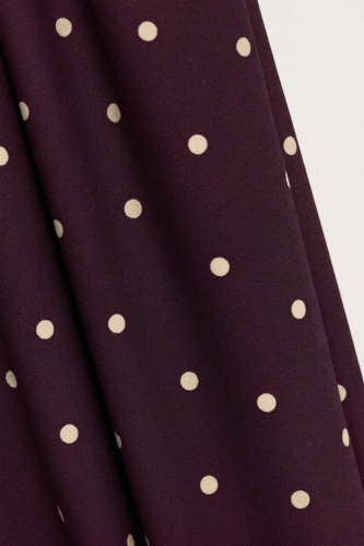 Viskose Crepe mit LENZING™ ECOVERO™ Fasern - Jolly Dots - mulberry - Mind the Maker