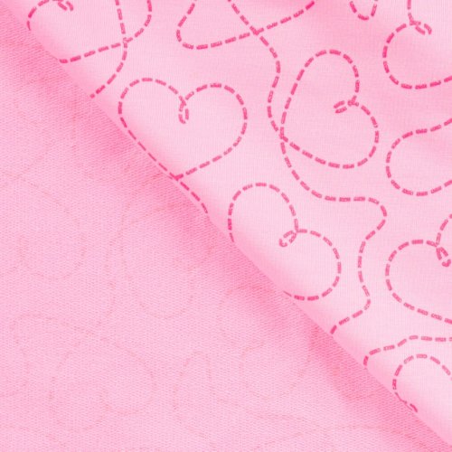 Preview: French Terry - Glitzer Heart - rosa/neon