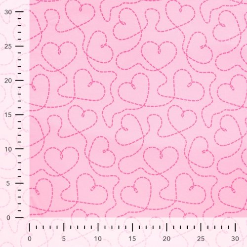 Preview: French Terry - Glitzer Heart - rosa/neon