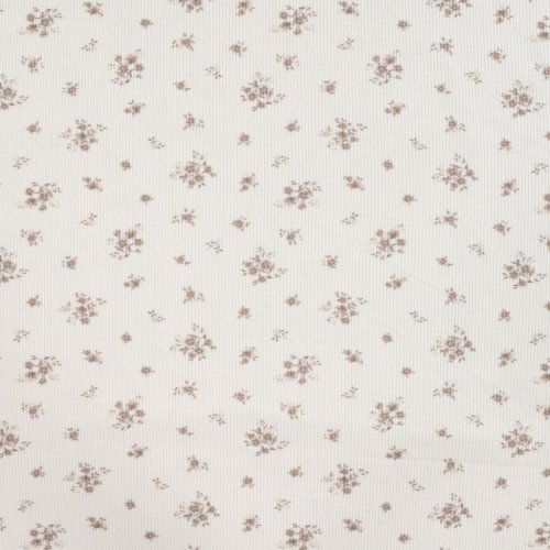 Ripp Jersey - Haley Flowers - ecru/dusty brown