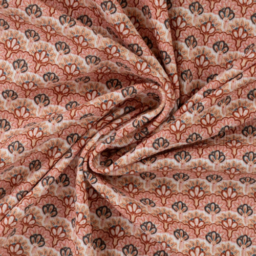 Rib Jersey - Vesta Flowers - sand/rose