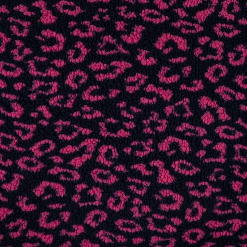 Preview: Teddy Plüsch - Mantelstoff - Maxime Leo - dark navy/fuchsia