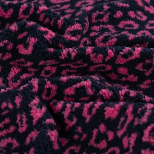 Teddy Plüsch - Mantelstoff - Maxime Leo - dark navy/fuchsia