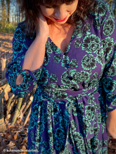 Viskose - Poenis - mint/lila - Opulence - Swafing by Cherry Picking