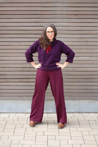 Viskose - Chain Twist - aubergine/burgundy - Geoluxe by Ki-ba-doo - Swafing