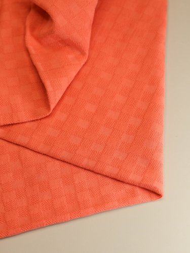 Bio Jacquard Jersey - Chess Knit - mandarin - Mind the Maker