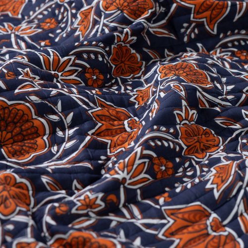 Preview: Doubleface Baumwoll Stepper - Eska - dark navy/rost