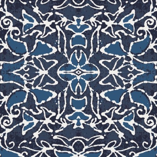Baumwoll Voile - Haide Flowers - dark navy/ blue