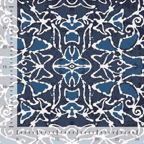 Preview: Baumwoll Voile - Haide Flowers - dark navy/ blue