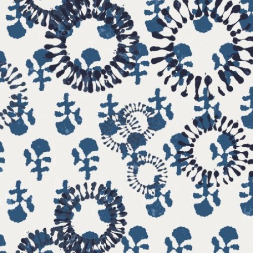 Baumwoll Voile - Lauri - white/blue
