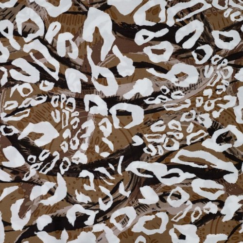 Preview: Viskose Popeline - Abstrakt Leo - brown/offwhite