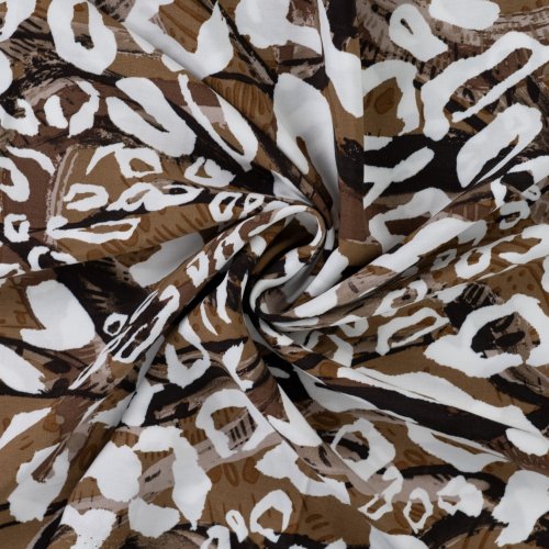 Viskose Popeline - Abstrakt Leo - brown/offwhite