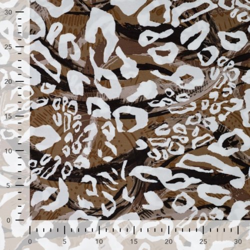 Viskose Popeline - Abstrakt Leo - brown/offwhite