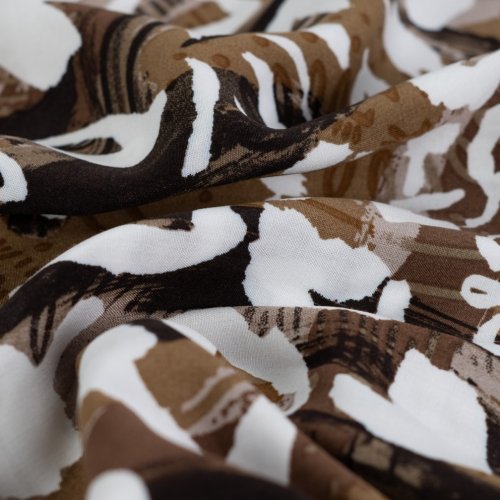 Preview: Viskose Popeline - Abstrakt Leo - brown/offwhite