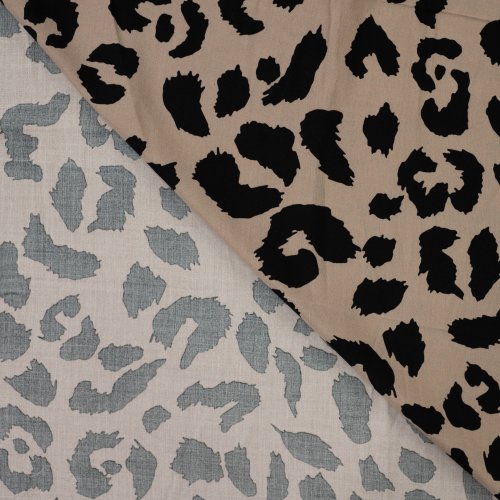 Preview: Viskose Popeline - Alvar Leo - taupe/schwarz