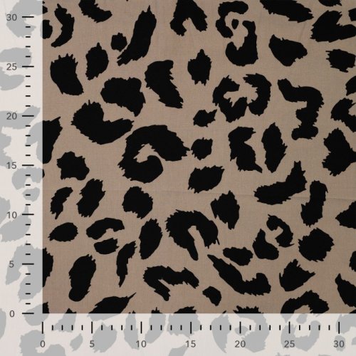 Preview: Viskose Popeline - Alvar Leo - taupe/schwarz