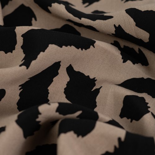 Preview: Viskose Popeline - Alvar Leo - taupe/schwarz